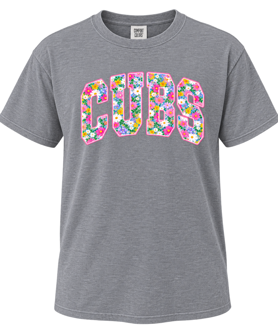 Cubs in flowers  short sleeve tshirt