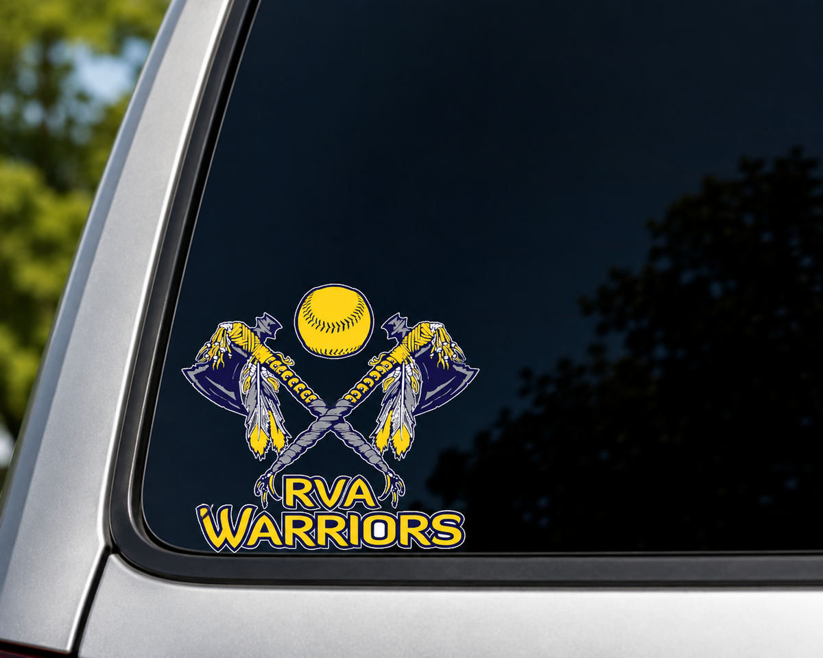 Car Decal - Warriors Tomahawk design 2