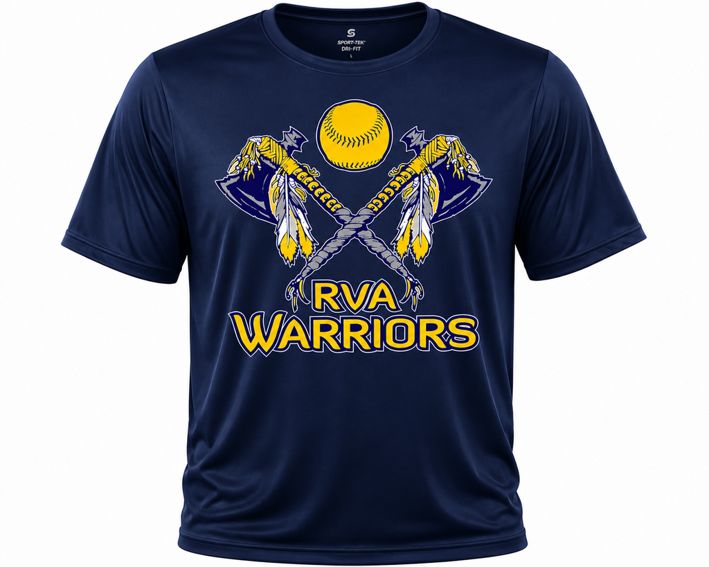 Warriors softball drifit shirt (design 2)