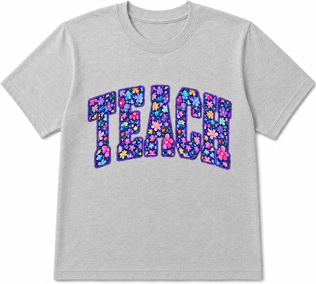 TEACH flowers short sleeve shirt