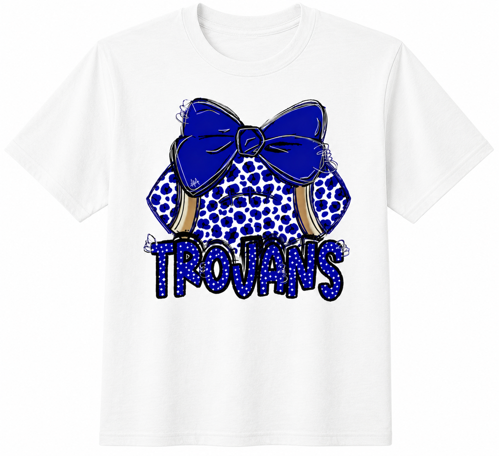 Football with bow short sleeve shirt
