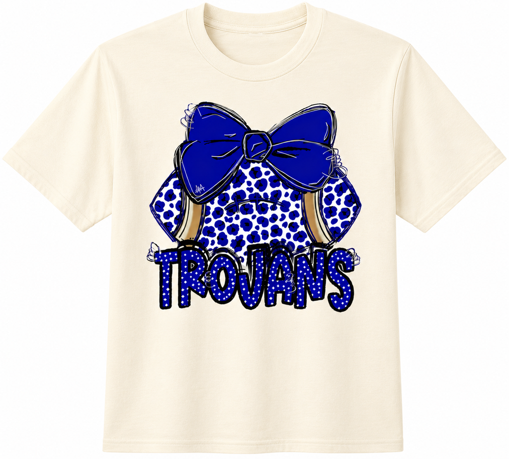Football with bow short sleeve shirt