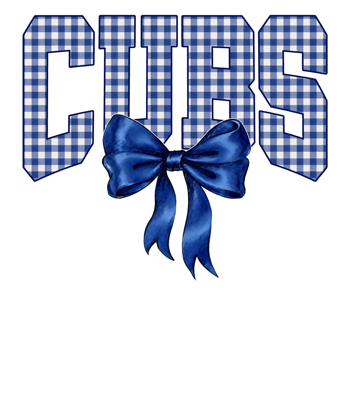 Cubs gingham with bow long sleeve options