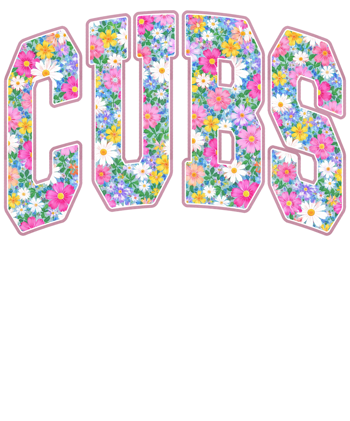Cubs in flowers long sleeve options