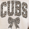 Cubs Leopard with Bow short sleeve tshirt